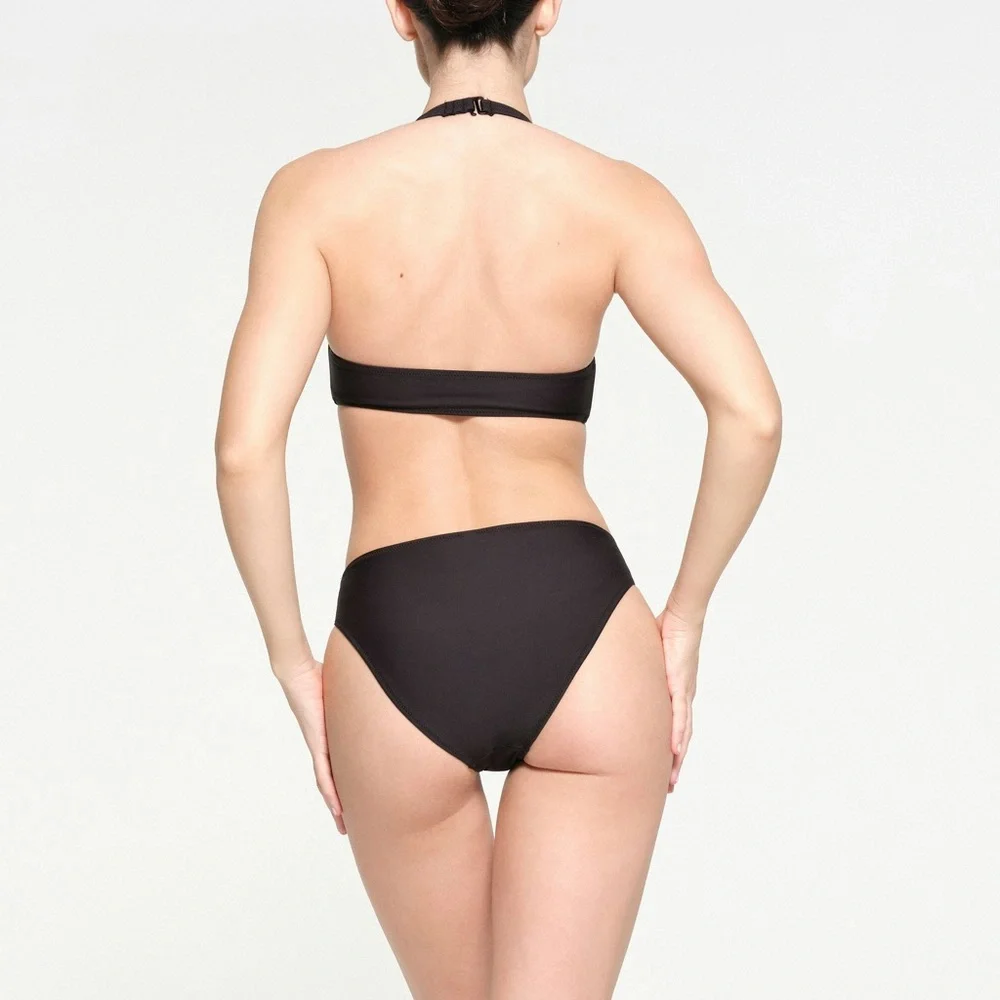 🖤SKIMS SWIM HALTER MONOKINI ONE PIECE SWIMSUIT ONYX XS S M - Picture 3 of 6